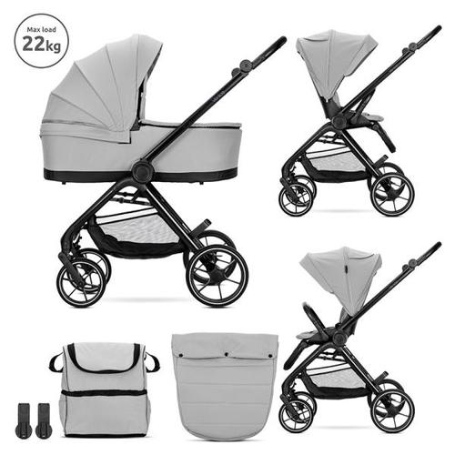 Carucior 2 in 1 Lorelli Venice, cadru din aluminiu, sezut reversibil, pana la 22 kg, Gri
