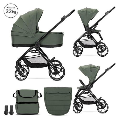 Carucior 2 in 1 Lorelli Venice, cadru din aluminiu, sezut reversibil, pana la 22 kg, Verde