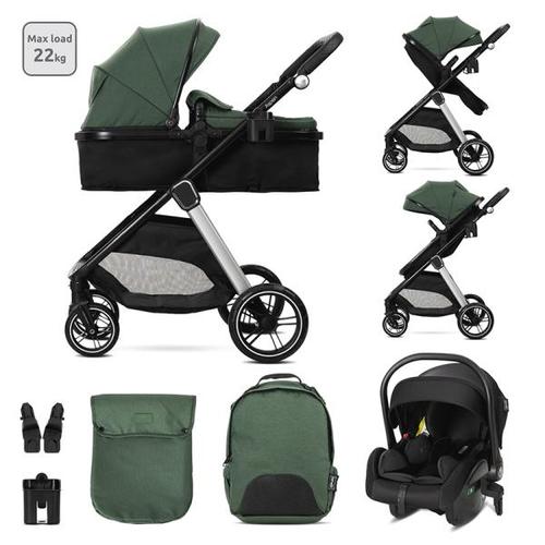 Carucior 3 in 1 Lorelli Aspen, pana la 22 kg, 0 - 36 luni, sasiu aluminiu, Verde