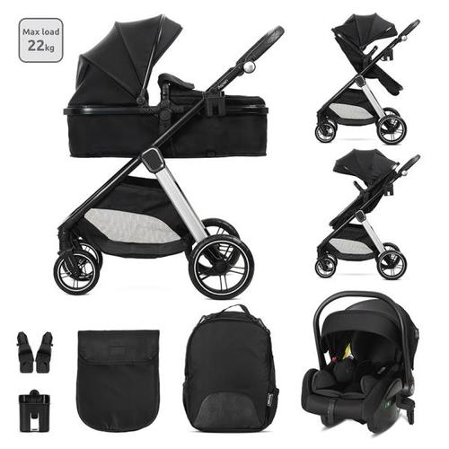 Carucior 3 in 1 Lorelli Aspen, pana la 22 kg, 0 - 36 luni, sasiu aluminiu, Negru