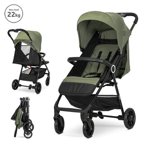 Carucior pentru nou-nascut Lorelli Noir, sistem de pliere cu o singura mana, pana la 22 Kg, Verde
