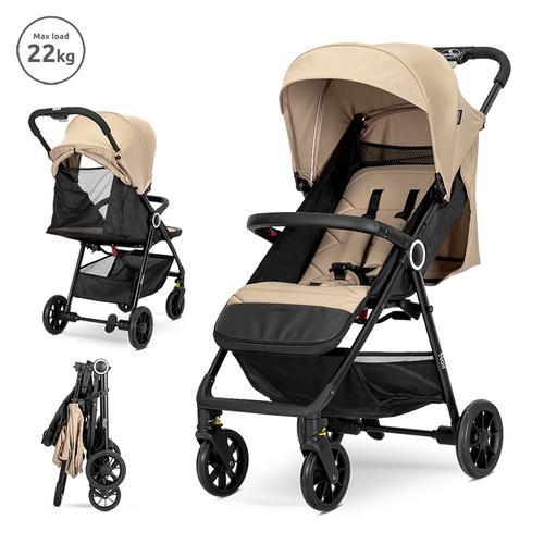 Carucior pentru nou-nascut Lorelli Noir, sistem de pliere cu o singura mana, pana la 22 Kg, Bej