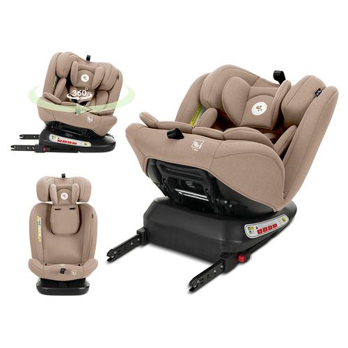 Scaun auto pentru copii Lorelli Capella, i-Size, Isofix, rotativ 360 grade, 0 luni-12 ani, 40-150 cm, Bej