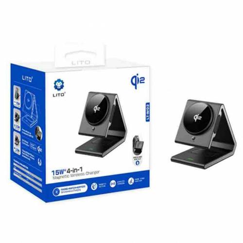 Incarcator Retea Wireless Lito LT-W02 4in1, 15W, 1.67A (Negru)