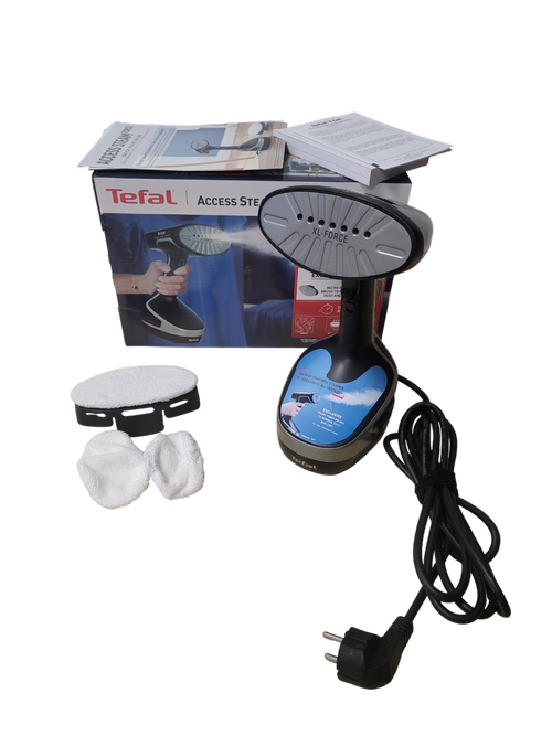 Aparat de calcat cu abur pliabil Tefal Acces Steam Force DT8230E1, 2000W, 30g/min, Rezervor 200ml, Oprire automata, Cablu alimentare 2.6m, Negru/Gri