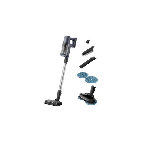 Aspirator vertical Electrolux EP61H21WET, Perie PowerPro MOP cu 4 lavete rotative incluse, Tensiune 21.6 V, Autonomie max 50 minute, Capacitate 500 ml, Perie PowerPro multisuprafete cu LED (Albastru)
