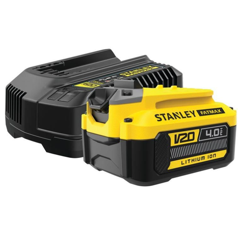 Set acumulator Li-Ion Stanley FatMax SFMCB14M1-QW, V20, 18V, 4.0Ah + incarcator (Galben/Negru)