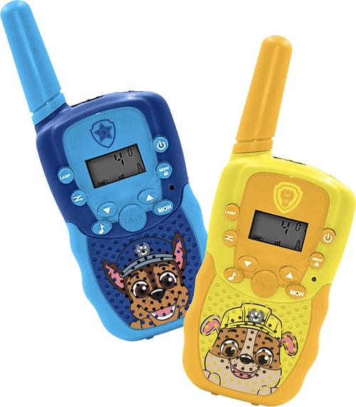 Set walkie talkie pentru copii OTL Technologies PAW PATROL, Raza 1 km, 16 canale (Galben/Albastru)