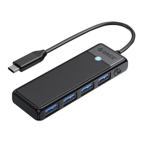 Adaptor Hub Orico 4-in-1 PAPW4A-C3-015-BK-EP, USB-C la 4x USB 3.0, 5 Gbps, Negru