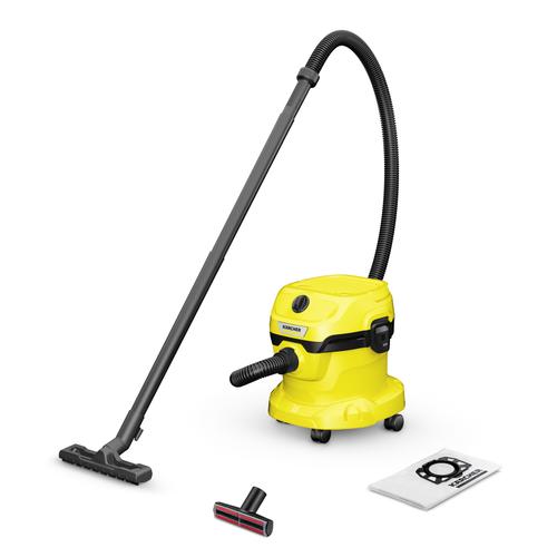 Aspirator Karcher WD 2 Plus V-12/4/18 Pet, Umed/Uscat, 1000 W, 43 l/s, 12L (Galben)