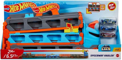Set de joaca Hot Wheels 2 in 1, Mega Transportator masini (Multicolor)