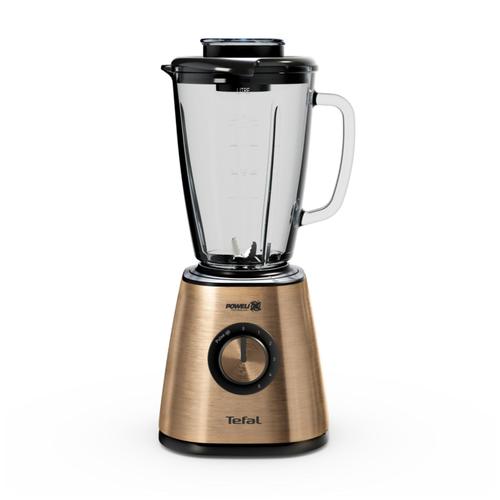 Blender Tefal Blendforce Coppertinto BL439G10, 800W, 1.25 L, Tehnologie Powelix, recipient din sticla termo-rezistent, lame detasabile, functie zdrobire gheata (Negru/Maro)