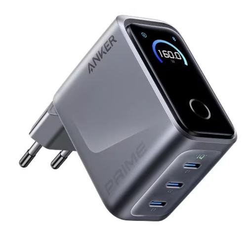 Incarcator Retea Anker Prime 160W, 3x USB-C, Smart Display (Gri)