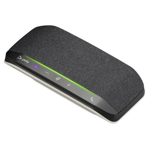 Speakerphone Poly, Sync 10, Certificat Microsoft Teams, PC, Cablu 71.5 cm, 100-7800 Hz, USB-A, USB-C, 182 x 89 x 33 mm, Argintiu