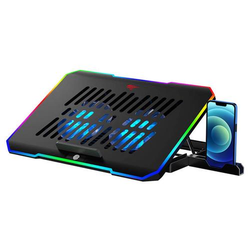 Cooler Laptop HAVIT F2069, iluminare RGB, 10inch- 16inch, 1000 - 2000rpm (Negru)