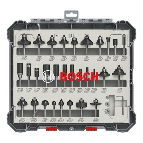 Set de freza mixt Bosch din 30 de piese cu tija de 6 mm