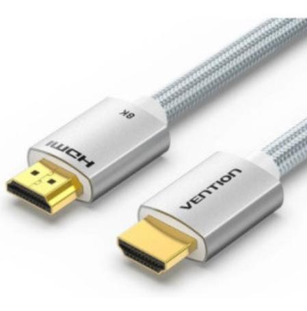 Cablu Vention ALCIG, HDMI(T) la HDMI(T), 1.5m, rezolutie 8K la 60Hz/4K la 120Hz, PVC si braided (Argintiu)