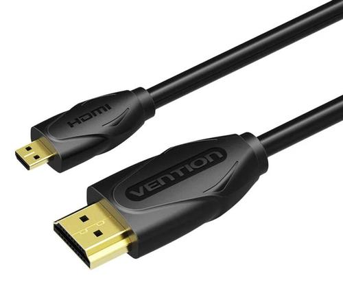 Cablu Vention VAA-D03-B200, HDMI(T) la microHDMI (T), 2m, rezolutie 4K la 60Hz (Negru)