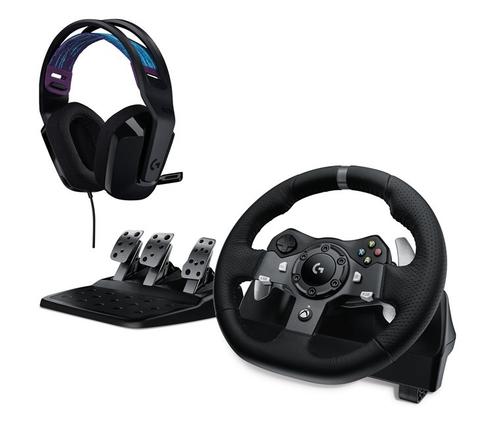 Volan cu pedale Logitech G920 Driving Force pentru Xbox Series X/S, Xbox One, PC + Casti Logitech G335 (Negru)