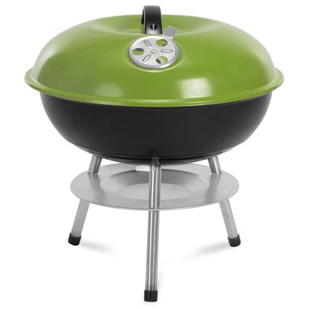Gratar carbune cu capac Fieldmann FZG 1102G, Suprafata de gatit 34 cm (Negru/Verde)