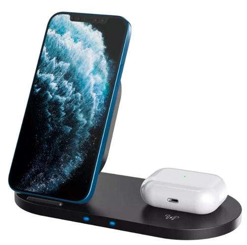 Incarcator wireless Canyon WS-202, 2 in 1, 15W (Negru)