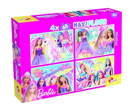 Puzzle de colorat maxi - Barbie (4 x 48 de piese)