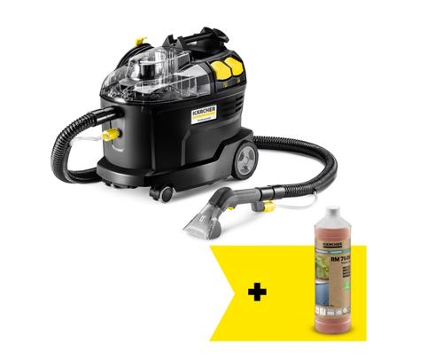 Aspirator cu spalare prin injectie-extractie profesional Karcher Puzzi 8/1 Go!Further, 1200 W, Recipient 8/7 L, Cablu 7.5m (Negru)