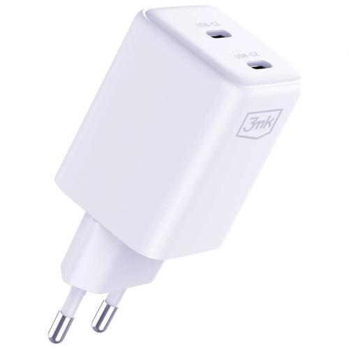 Incarcator Retea 3mk HyperCharger, QC4+ PPS 2C Super-Fast Charge 2.0, 45W, 2x USB Type-C (Alb)