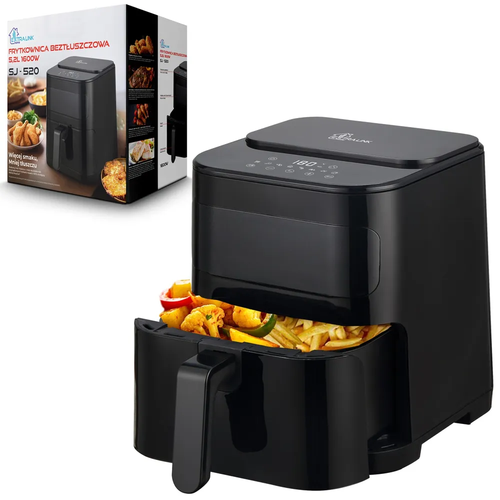 Friteuza cu aer cald Extralink HOME AIR SJ-520, 5.2 l, 8 programe, Ecran touch, Temperatura ajustabila (Negru)