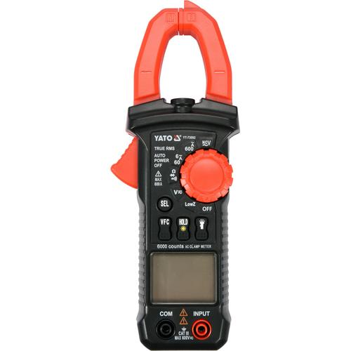 Clampmetru Yato YT-73092, Display LCD, Cu 2 cabluri testare, Negru/Rosu
