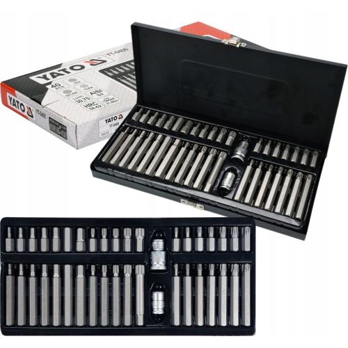 Set profesional de biti Yato YT-0400, 40 piese, Torx, Hex, Spline, 3/8inch si 1/2inch, S2