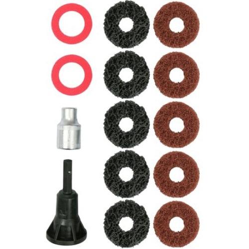 Kit de curatare auto Yato YT-25384, 10 x roti de slefuit, Nylon, Negru/Rosu