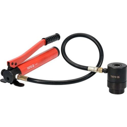 Perforator hidraulic pentru decuparea gaurilor in metal, YATO, 22-60 mm, inclusiv matrite si stampile, valiza de transport