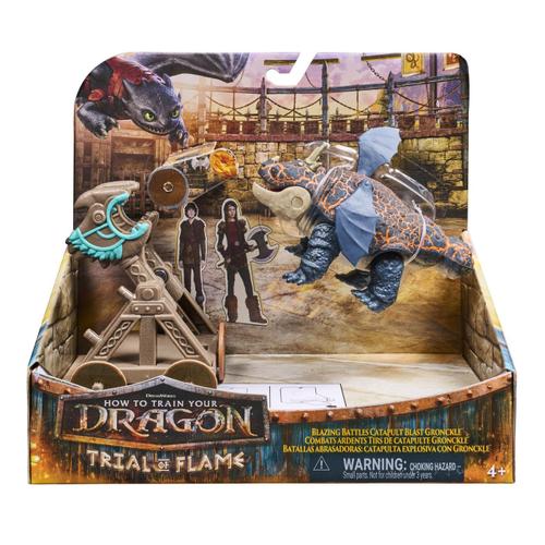 Set de joaca How to train your dragon - Incercarea flacarii, Catapulta explozie si Dragonul Gronckle