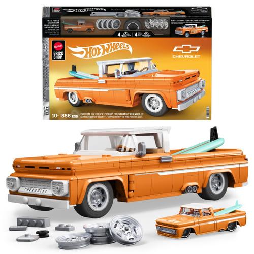 Set de constructie masinuta Hot Wheels - Elite Series, Chevrolet Pickup 1962, 858 piese