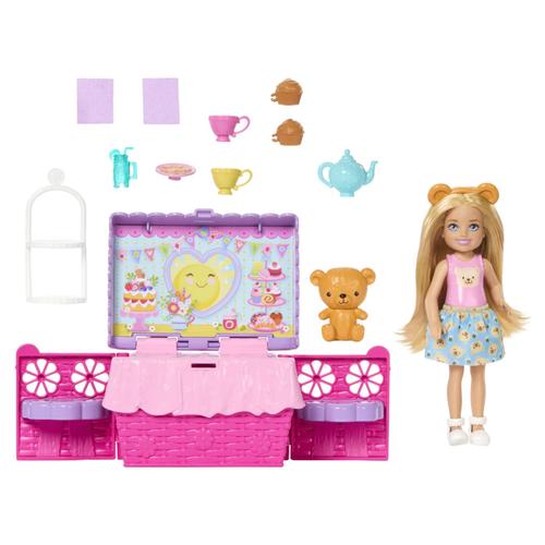 Set de joaca Barbie Family & friends - Clubul lui Chelsea, petrecere cu ceai surpriza