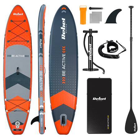 Set placa gonflabila SUP REBEL ACTIVE RBA-4500-OR, 350 x 81 x 15 cm, Portocaliu