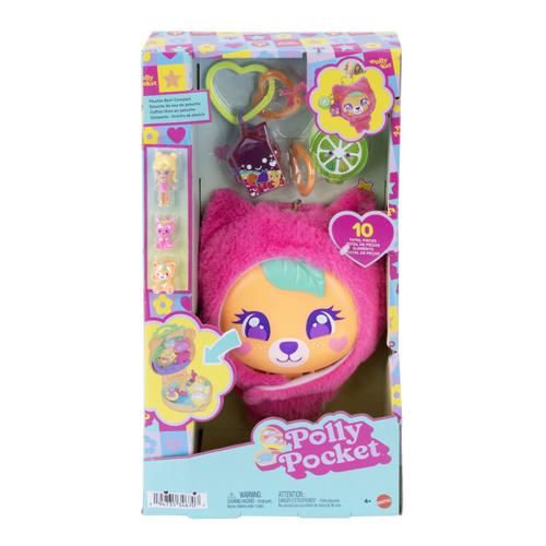 Gentuta Polly Pocket - Ursulet roz, cu accesorii