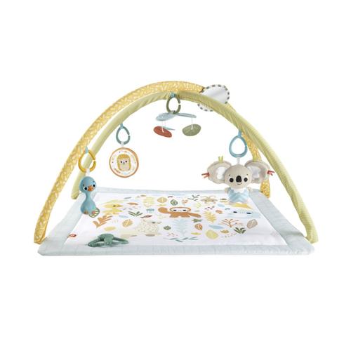 Salteluta de activitati Fisher Price - Simply Senses, arcada cu 6 jucarii senzoriale