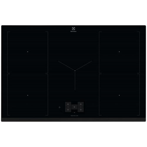 Plita incorporabila Electrolux EIS87583, Inductie, 5 zone de gatit, Booster, Control touch, Timer, Conectivitate hota, Ecran TFT, SenseBoil, 78 cm (Negru)