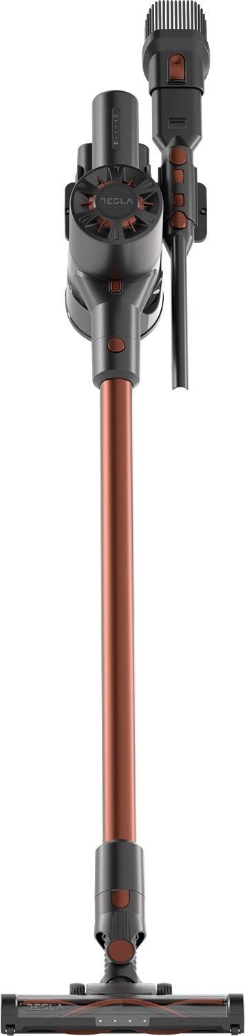 Aspirator vertical Tesla HS302BR, 250 W, 22.2 V, 2 viteze, Capacitate 450 ml, Filtrare HEPA (Negru/Rosu)