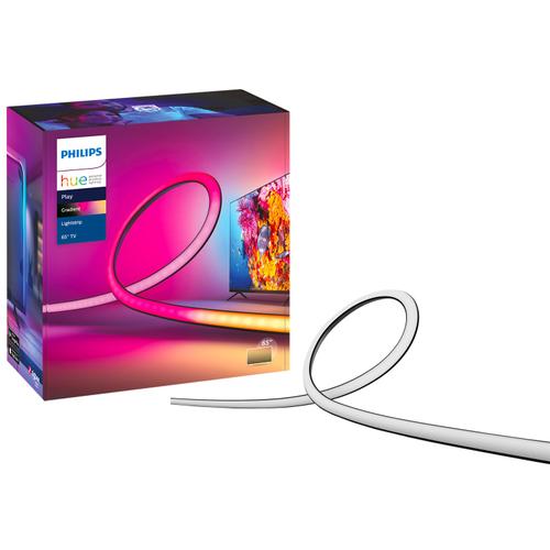 Banda LED RGBW inteligenta Philips Hue Play Gradient, pentru televizor 65inch, 20W, 1100 lm, lumina alba si colorata, 254 cm, Silicon