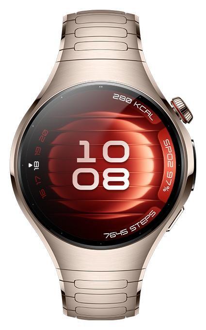 Smartwatch Huawei Watch 5, 42mm, Ecran AMOLED 1.38inch, Bluetooth, NFC, GPS, ECG, 5 ATM, Bratara titan (Auriu)