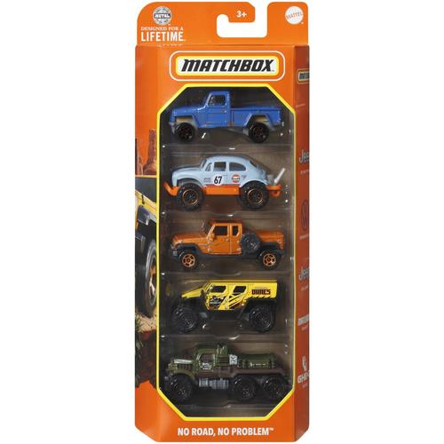 Set 5 masinute Matchbox  MBX, No Road No Problem, scara 1:64