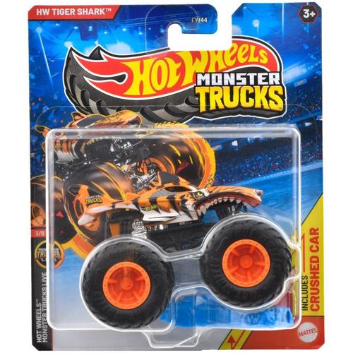 Masinuta Hot Wheels Monster Truck - HW Tiger Shark, scara 1:64
