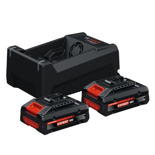 Set 2 acumulatori si incarcator Bosch Professional EXPERT 1600A0373J, 2 x acumulatori EXBA18V-40 (4Ah), incarcator GAL12V/18V-80
