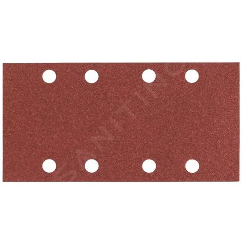 Foaie abraziva, 93 x 186 mm, granulatie 60, 8 gauri, 10 buc
