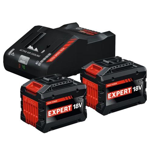 Set 2 acumulatori si incarcator Bosch Professional EXPERT 1600A0373Z, 2 x acumulatori EXBA18V-150 (15Ah), incarcator EXAL18V-160