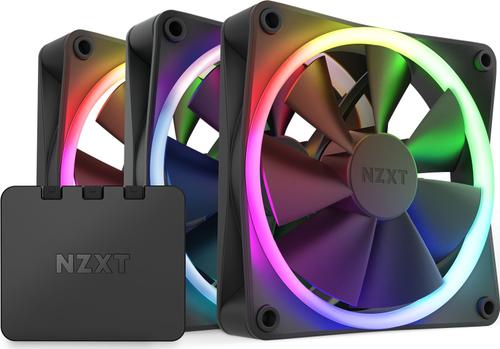 Set venitlatoare NZXT F120 RGB Triple Pack, 120mm, Hub control (Negru)