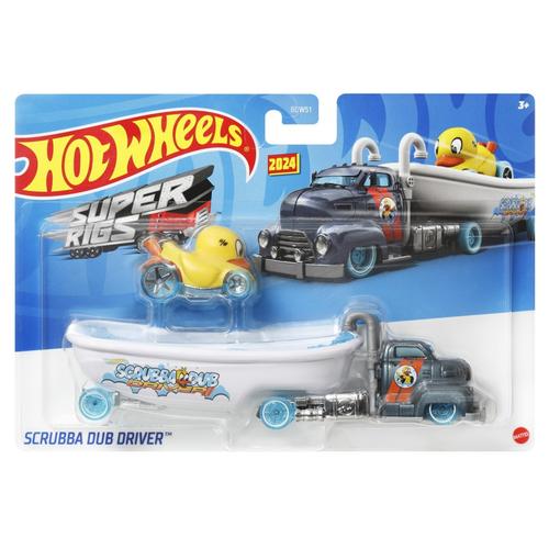 Set camion si masina Hot Wheels Scrubba Dub Driver